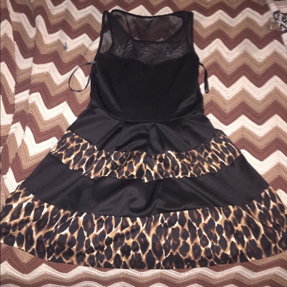 Deb skater dress. Cheetah and black